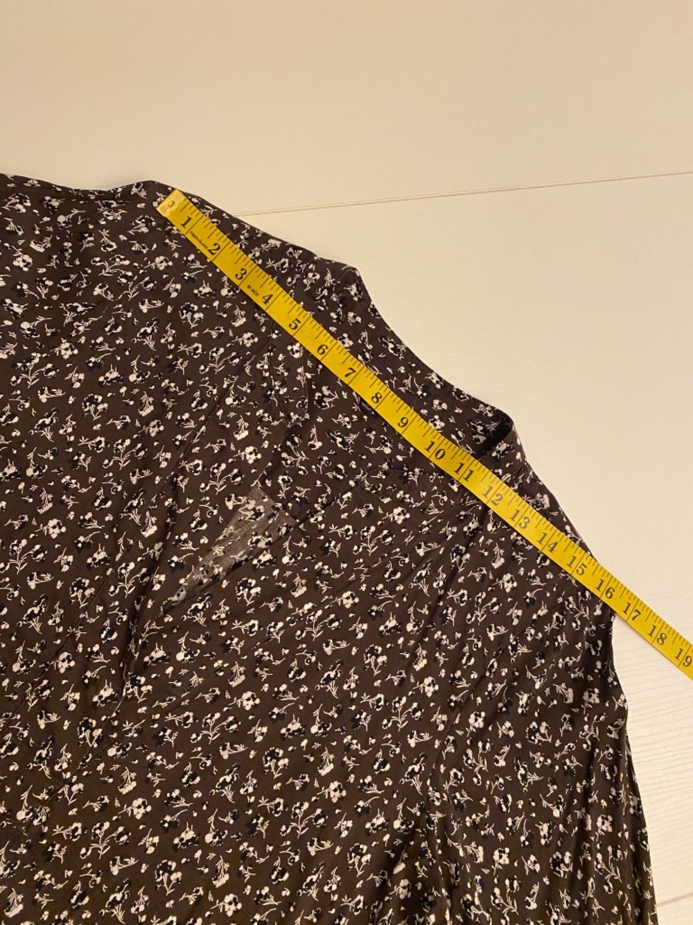 Madewell V-Neck Long-Sleeve Dark Carob Floral Top Size Large - Picture 16 of 16